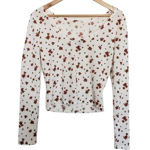 white floral crop top